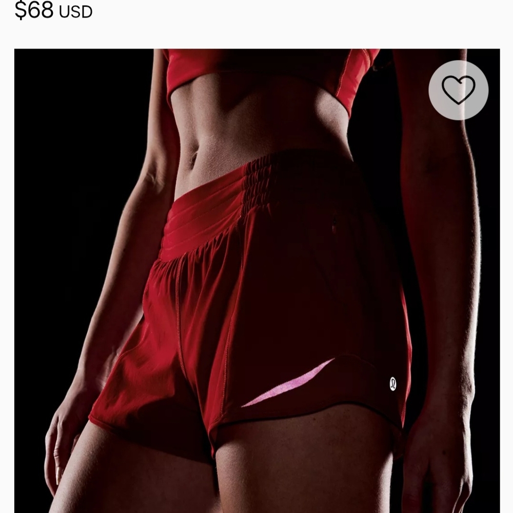 Lululemon Hotty Hot High Rise Red Shorts Size 4 Women